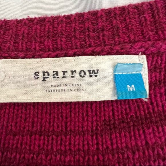Sparrow Anthropologie Cranberry Marled Wool Blend Fit and Flare Sweater Dress M - Picture 9 of 12